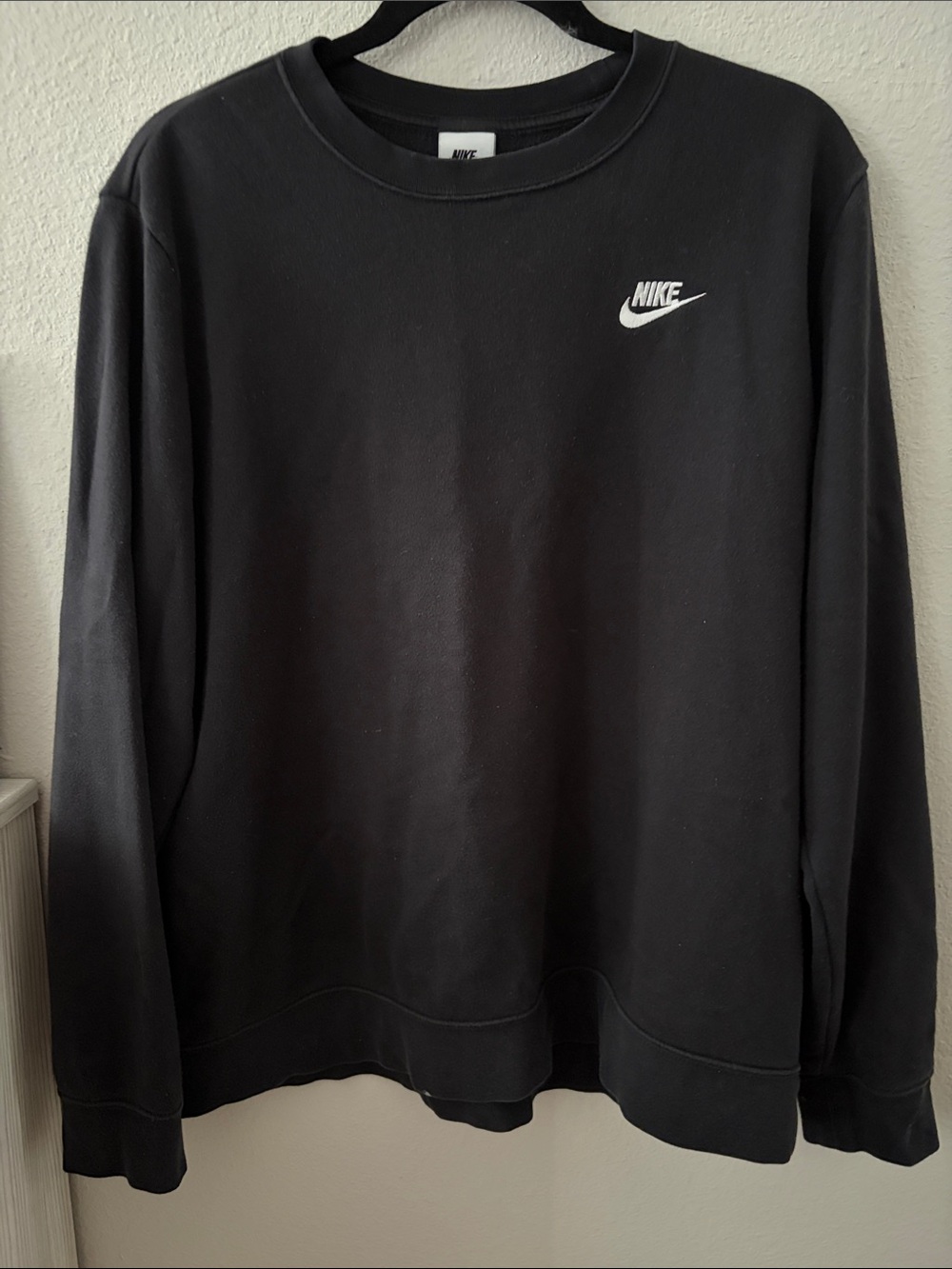 Nike Black Crewneck Sweatshirt with White Swoosh